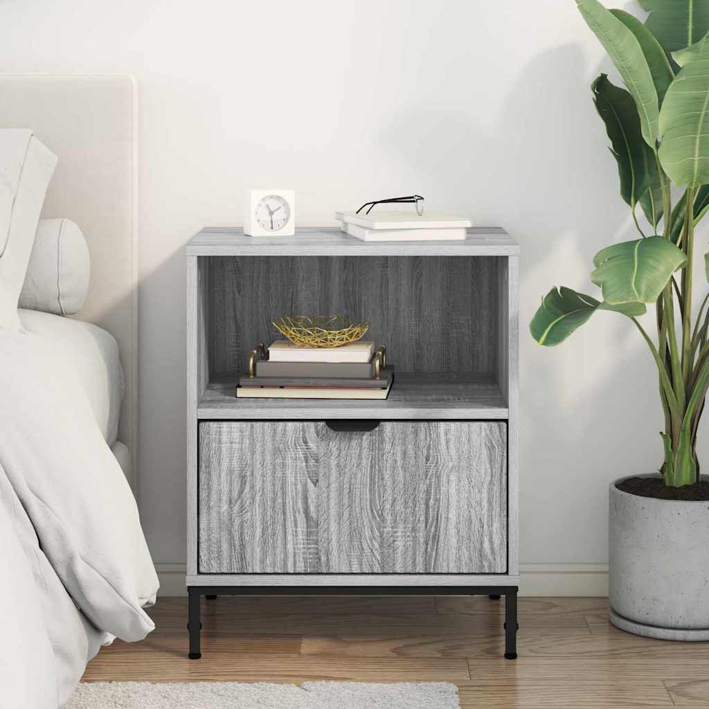 Bedside Table Grey sonoma 49 x 36 x 61 cm Engineered wood
